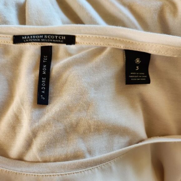 Maison Scotch J'adore Mon Tee Feather Short Sleeve T-shirt Size 3/Large - Picture 5 of 5